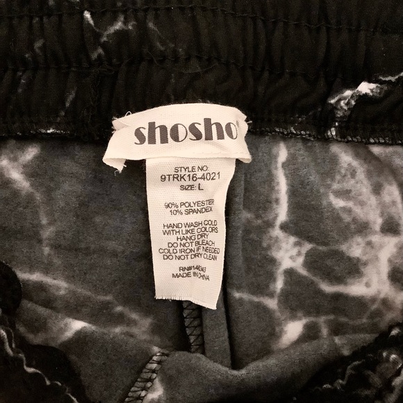 SHOSHO WOMEN’S JOGGER PANTS - BLACK MARBEL - SIZE L - Picture 4 of 4